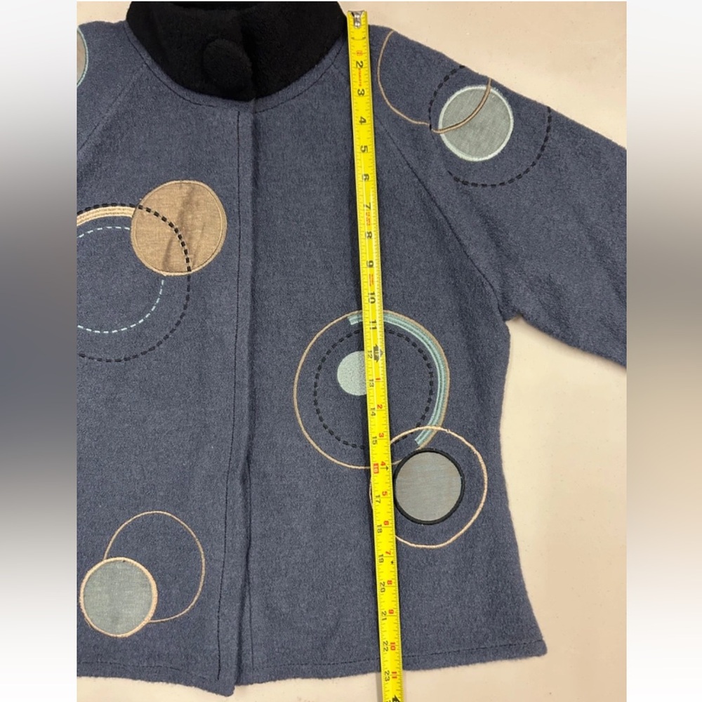 CoVelo Sweater Jacket Women Medium Blue Art to Wear Cardigan Art Teacher - Picture 12 of 12